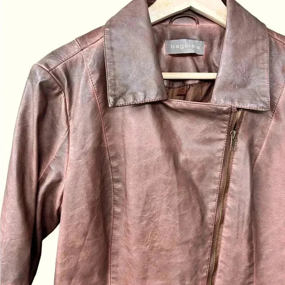 Bagatelle brown faux leather jacket medium - Picture 3 of 6